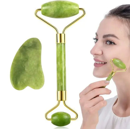 Flawless jade Roller with Guasha (marble stone